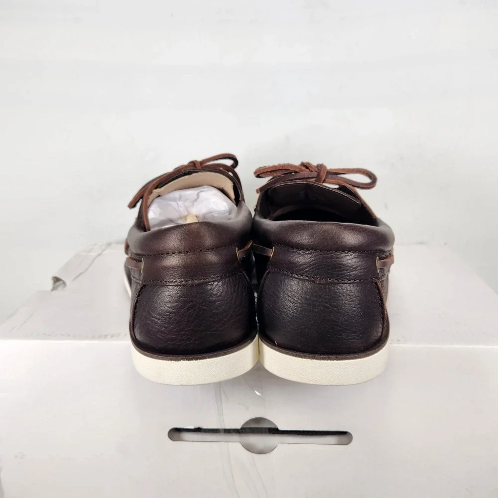 Aldo Musker Boat Shoe Mens Size 10 Dark Brown Leather Moc Toe Loafer